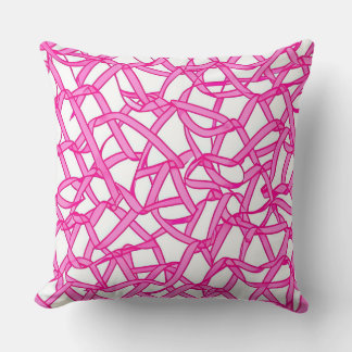 Pink Ribbon Mesh Cushion