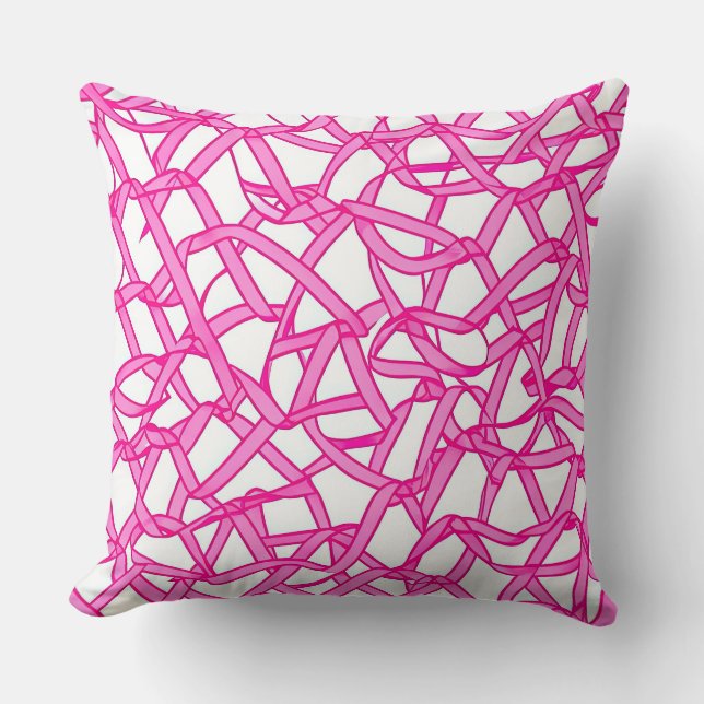 Pink Ribbon Mesh Cushion (Front)