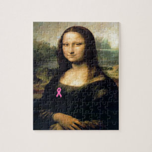 Pink Ribbon Mona Lisa Jigsaw Puzzle