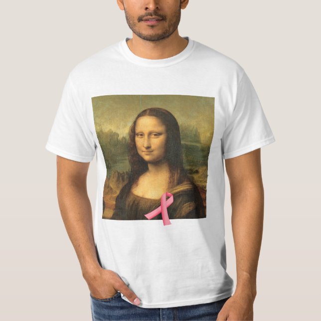 Pink Ribbon Mona Lisa T-Shirt (Front)