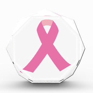 Pink ribbon of breast cancer awareness award