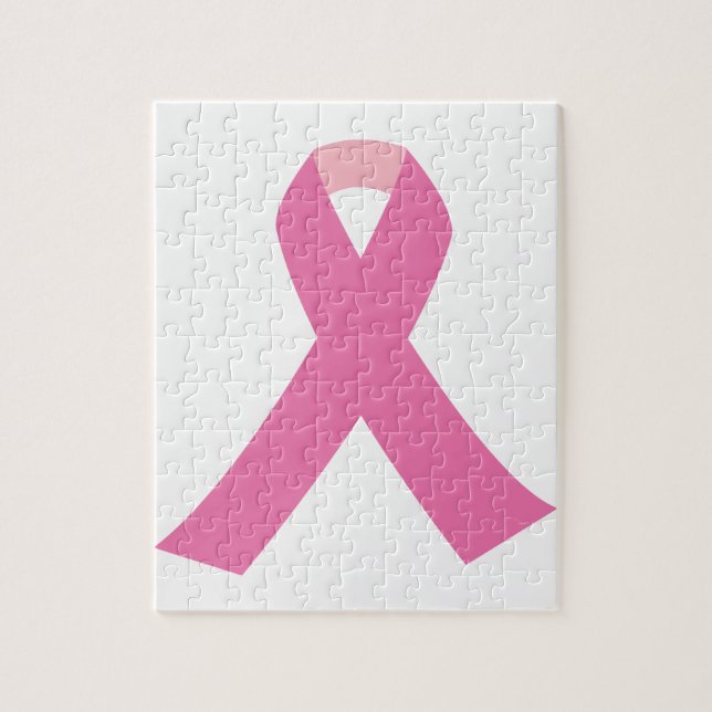 Pink ribbon of breast cancer awareness jigsaw puzzle (Vertical)