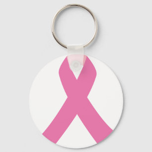 Pink ribbon of breast cancer awareness key ring