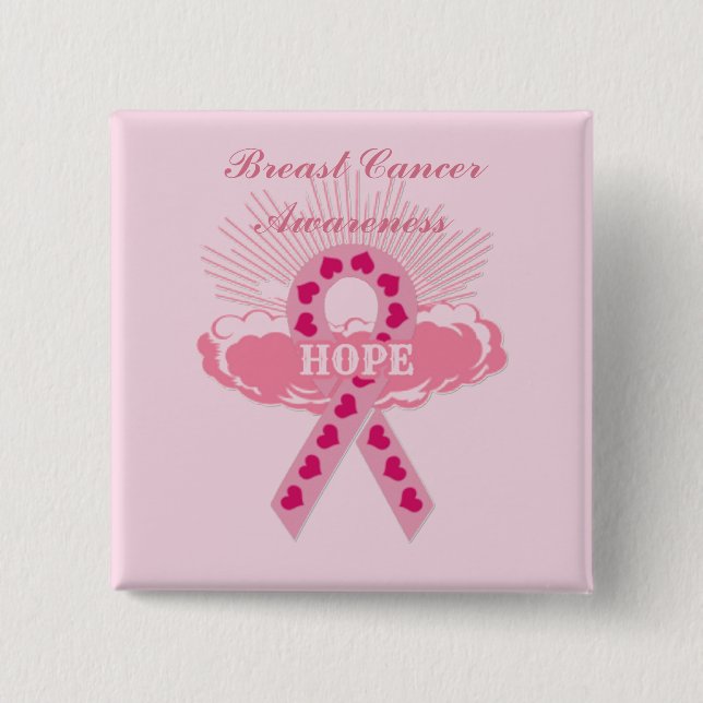 Pink Ribbon Of Hope Pink Button (Front)