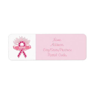 Pink Ribbon Of Hope Return Address Labels