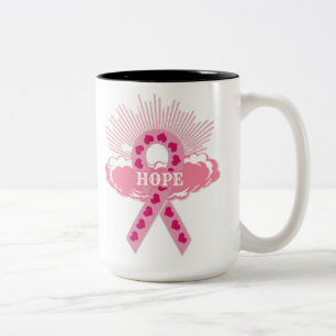 Pink Ribbon Of Hope White Mug