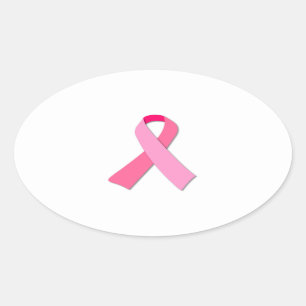 Pink Ribbon Oval Sticker