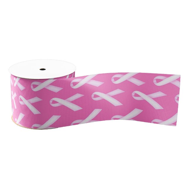 Pink Ribbon Pattern – Breast Cancer Awareness Grosgrain Ribbon (Spool)