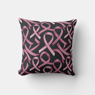 Pink Ribbon Pattern Breast Cancer Support Seamless Cushion