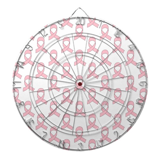 Pink Ribbon Pattern Dartboard (Front)
