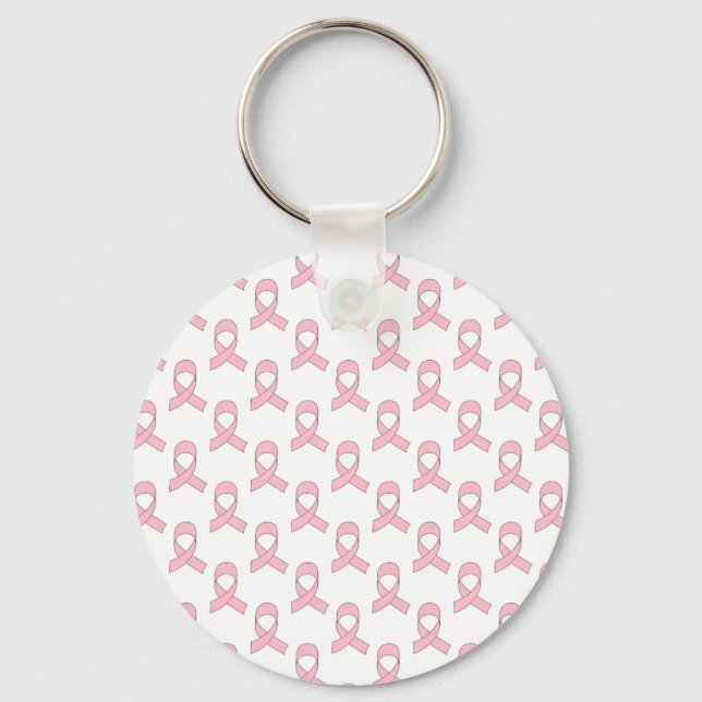 Pink Ribbon Pattern Key Ring (Front)