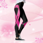 Pink Ribbon Personalise 2 Breast Cancer Survivor Leggings<br><div class="desc">Leggings Pink Ribbon Personalise Statement & Name Breast Cancer Survivor</div>