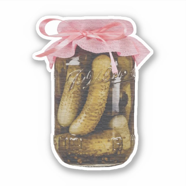 Pink Ribbon Pickle Jar Charm (Front)