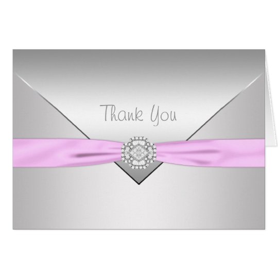 Pink Ribbon Pink Elegant Thank You Card