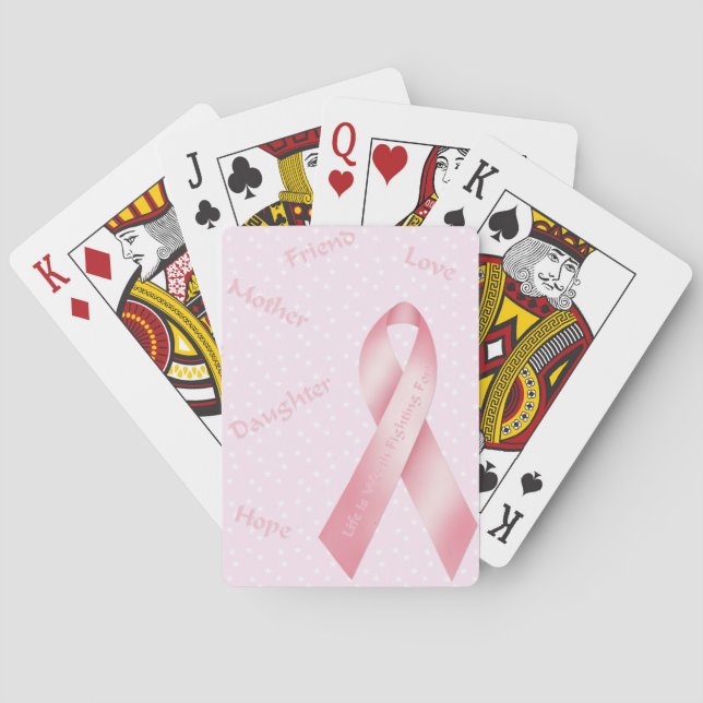Pink Ribbon Playing Cards (Back)
