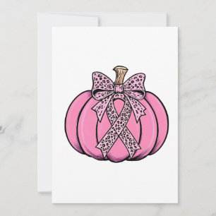 Pink Ribbon Pumpkin Face Halloween Breast Cancer Holiday Card