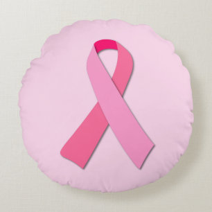 Pink Ribbon Round Pillow