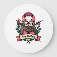 Pink Ribbon Sloth Support Vintage Awareness Art
