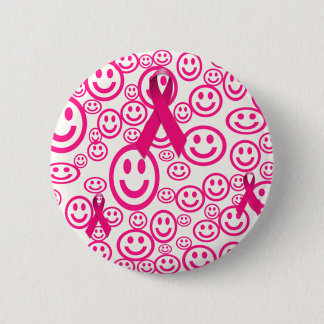 Pink Ribbon Smiles That Help 6 Cm Round Badge