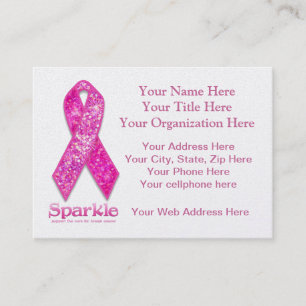 Pink Ribbon Sparkle gifts Business Card
