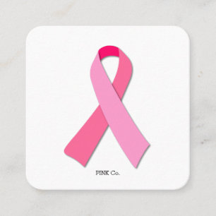 Pink Ribbon Square Business Card
