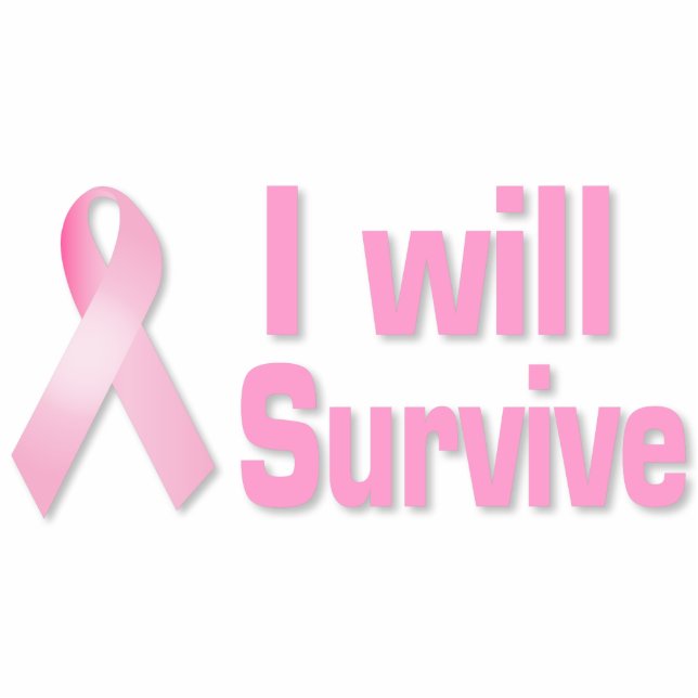 Pink ribbon standing photo sculpture (Front)