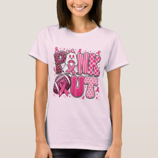 Pink Ribbon Sunflower Floral Breast Cancer Support T-Shirt