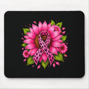 Pink Ribbon Sunflower Women Warrior Breast Cancer Mouse Mat
