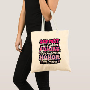 Pink Ribbon Support Admire Honour Breast Awareness Tote Bag