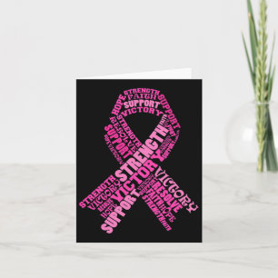 Pink Ribbon Support Breast Cancer Awareness Month  Card