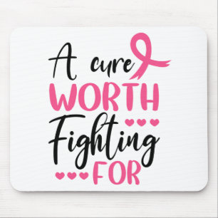 Pink Ribbon Survivor Fighter Breast Cancer  Mouse Mat