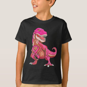 Pink Ribbon T-rex Breast Cancer Awareness For Boys T-Shirt
