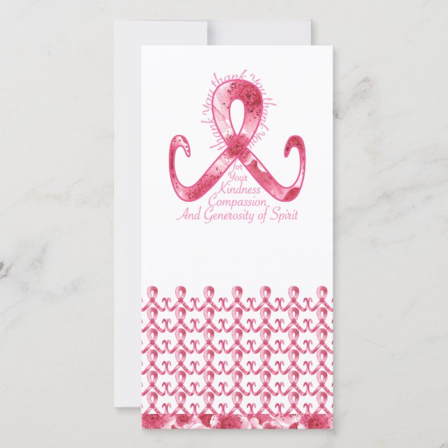 Pink Ribbon Thank You Card (Front)