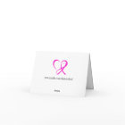 Pink Ribbon Thank You or Blank Note