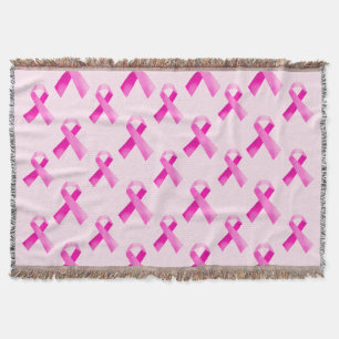 Pink Ribbon Throw Blanket