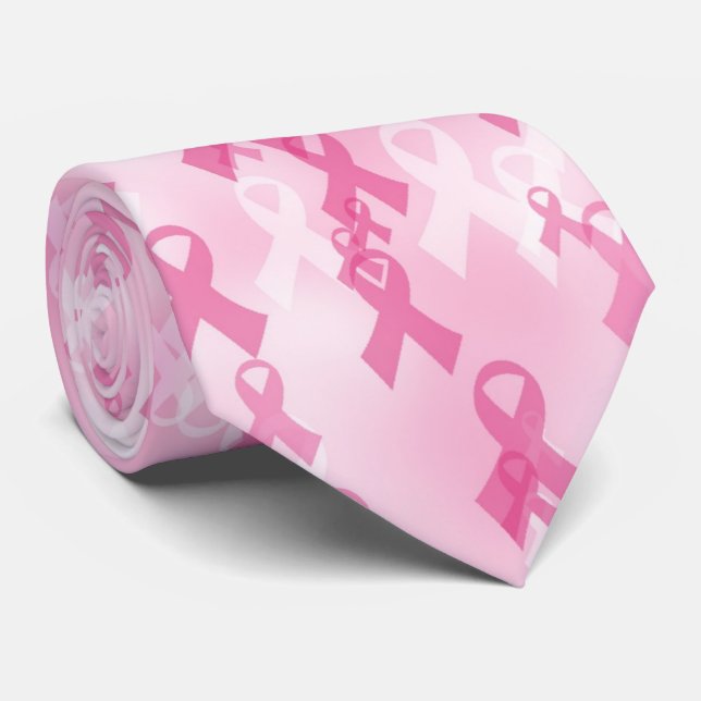 Pink ribbon tie (Rolled)