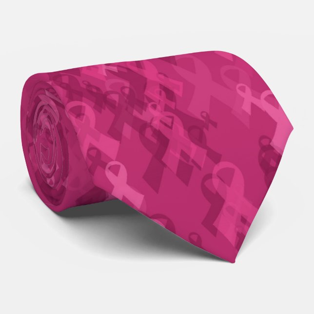 Pink ribbon tie (Rolled)