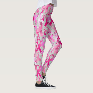 Pink Ribbon Toss Breast Cancer Survivor Pretty Leggings