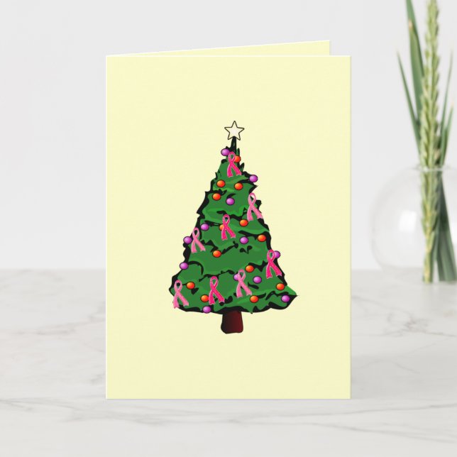 Pink Ribbon Tree Card (Front)