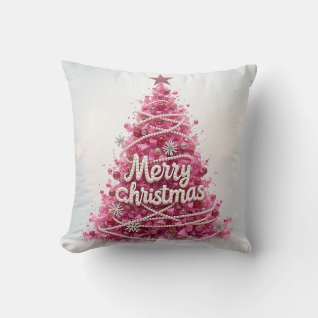 Pink Ribbon Tree Cushion (Front)