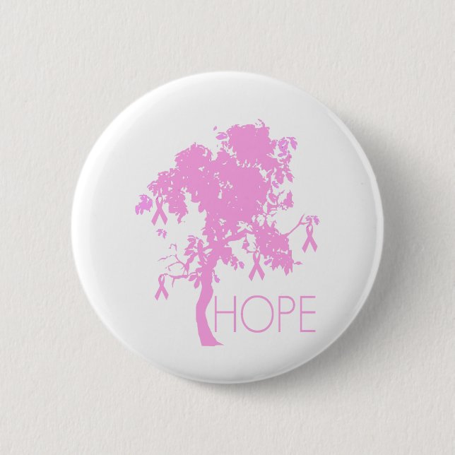 Pink Ribbon Tree of Hope 6 Cm Round Badge (Front)