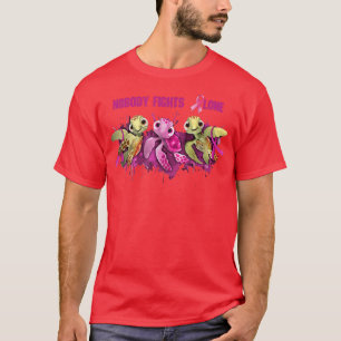 Pink Ribbon Turtle Breast Cancer Awareness  T-Shirt