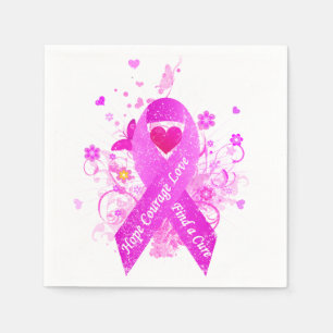 Pink Ribbon Vintage Napkin