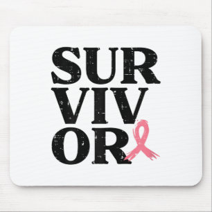 Pink Ribbon Warrior Breast Cancer Awareness Women  Mouse Mat