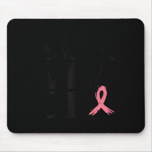 Pink Ribbon Warrior Breast Cancer Awareness Women Mouse Mat