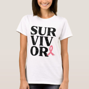Pink Ribbon Warrior Breast Cancer Awareness Women T-Shirt