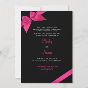 Pink Ribbon Wedding Announcement 2