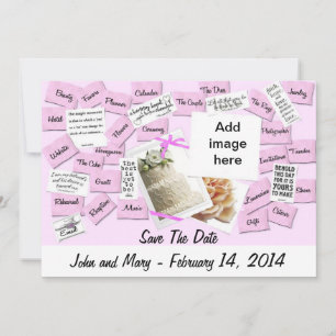 Pink Ribbon, Wedding Cake Save The Date