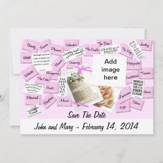 Pink Ribbon, Wedding Cake Save The Date