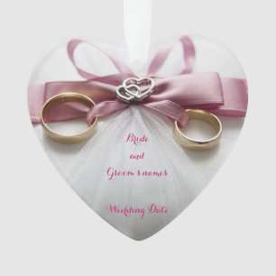 Pink Ribbon Wedding Favour Ornament